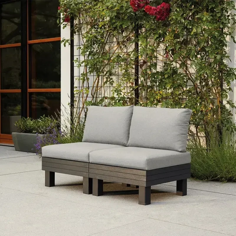 Keter Dvivietė sodo sofa „Elements“, pilka/šviesiai pilka, 8711245158037