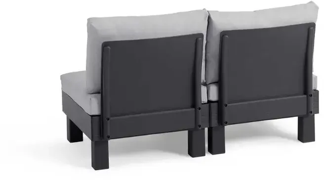 Keter Dvivietė sodo sofa „Elements“, pilka/šviesiai pilka, 8711245158037