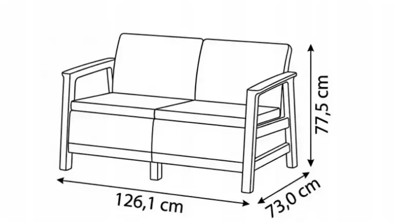 Keter sodo sofa dvivietė Scandi Linea dvivietė sofa šviesi pilka/tamsaus plieno pilka