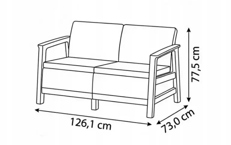 Keter Garden sofa dvivietė Scandi Linea 2 Seater Sofa pilka