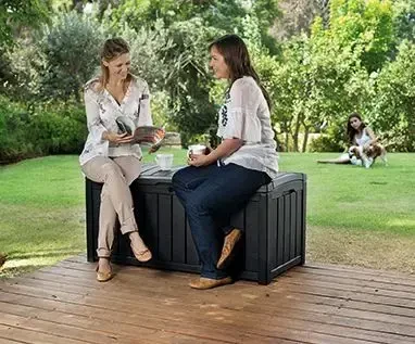 Keter Garden storage box / bench Glenwood Storage Box 390 L - pilkas