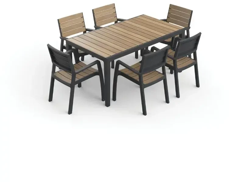 Keter Garden table Deco Corale 160 teak tone/pilka