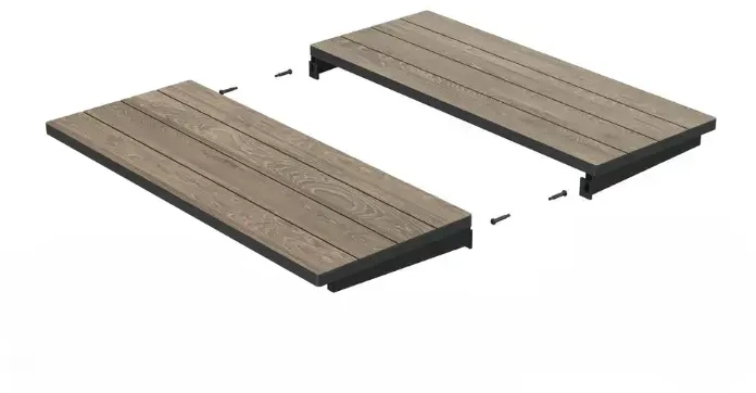 Keter sodo stalas, išskleidžiamas, Deco Porto Nova, išskleidžiamas, 200–280 cm, uosio medienos atspalvis/juodas