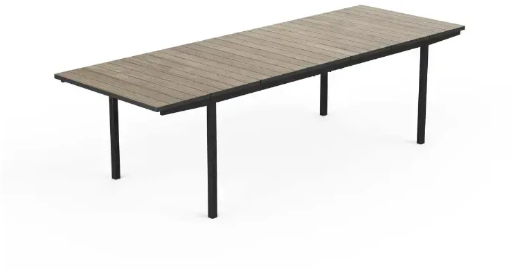 Keter sodo stalas, išskleidžiamas, Deco Porto Nova, išskleidžiamas, 200–280 cm, uosio medienos atspalvis/juodas