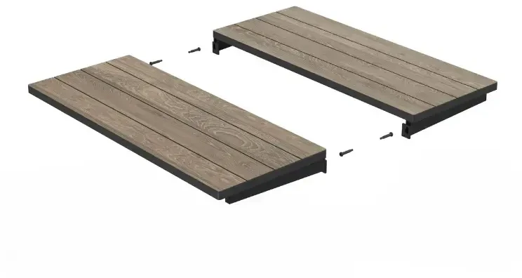 Keter sodo stalas, išskleidžiamas, Deco Porto Nova, išskleidžiamas, 160–240 cm, uosio medienos atspalvis/juodas