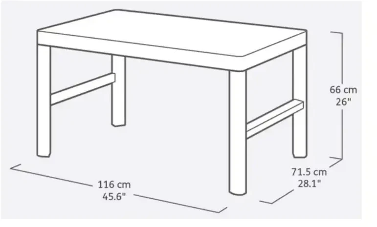 Keter sodo stalas Lyon Table Rezolith (2 konfigūracijos), smėlio spalvos