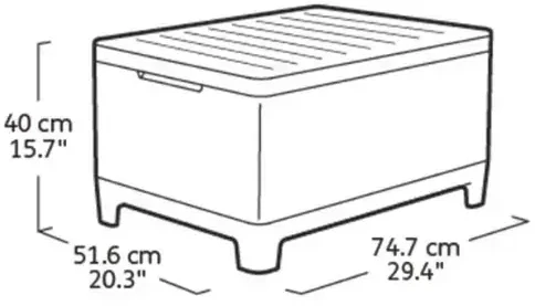 Keter Garden table/storage box Scandi Storage Table pilkas