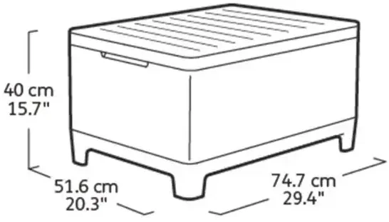 Keter Garden table/storage box Scandi Storage Table pebble pilkas/light beige