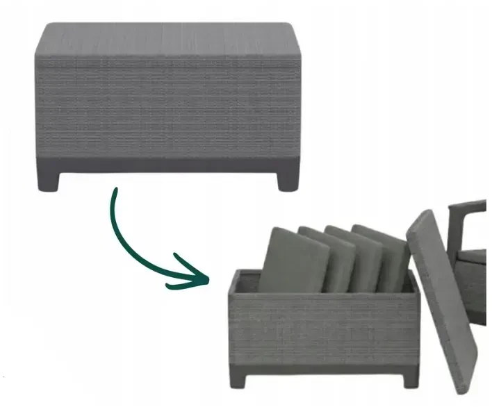 Keter Garden table/storage box Scandi Storage Table pilkas