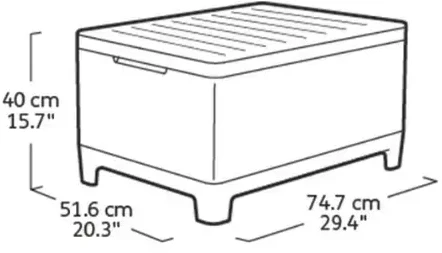 Keter Garden table/storage box Scandi Storage Table light pilkas/dark steel pilkas