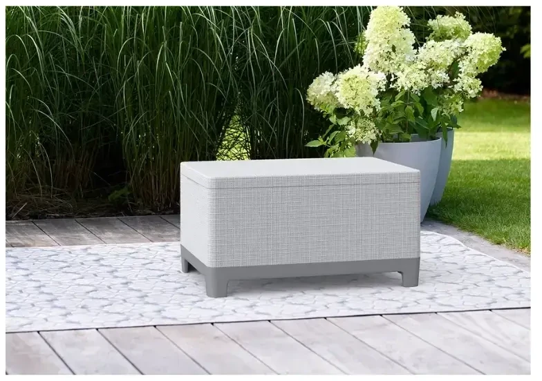 Keter Garden table/storage box Scandi Storage Table light pilkas/dark steel pilkas