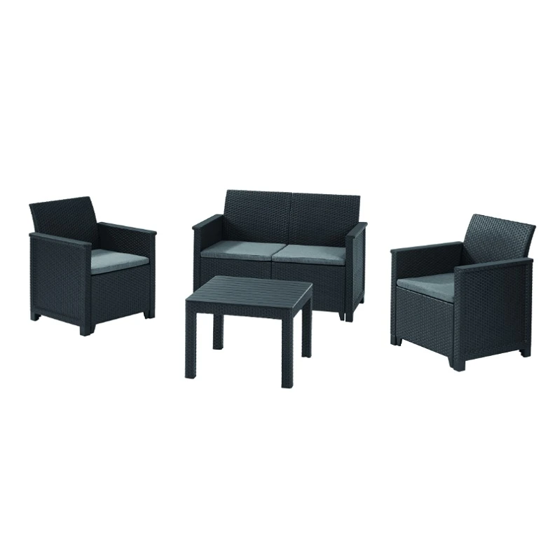 Keter Allibert ELODIE SET WITH CLASSIC TABLE grafit-šviesiai pilka