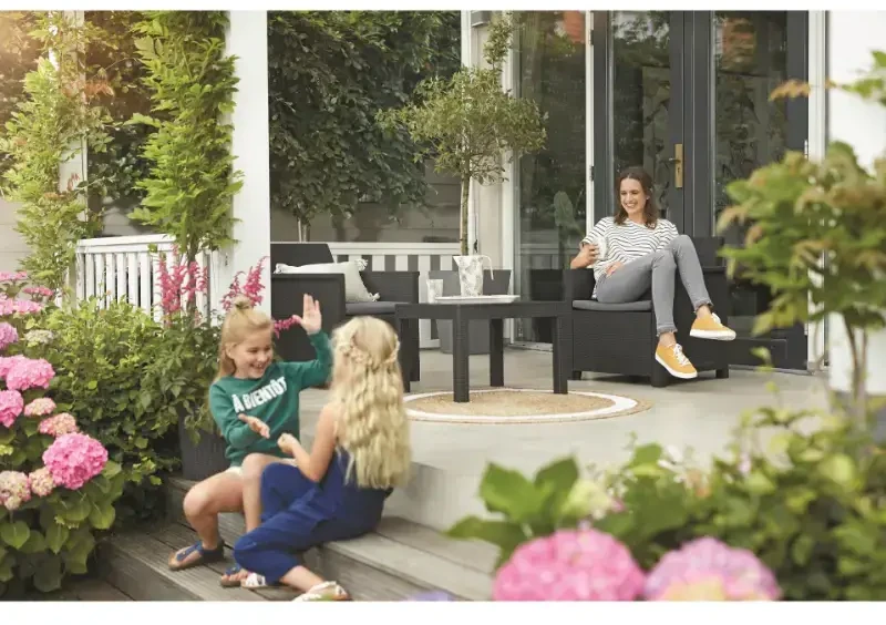 Lauko baldų komplektas Keter Balkonų komplektas EMMA BALCONY SET - grafitas