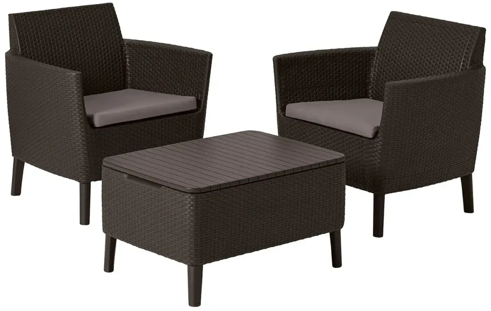 Lauko baldų komplektas Keter Sodo baldų komplektas Salemo Balcony Set ruda