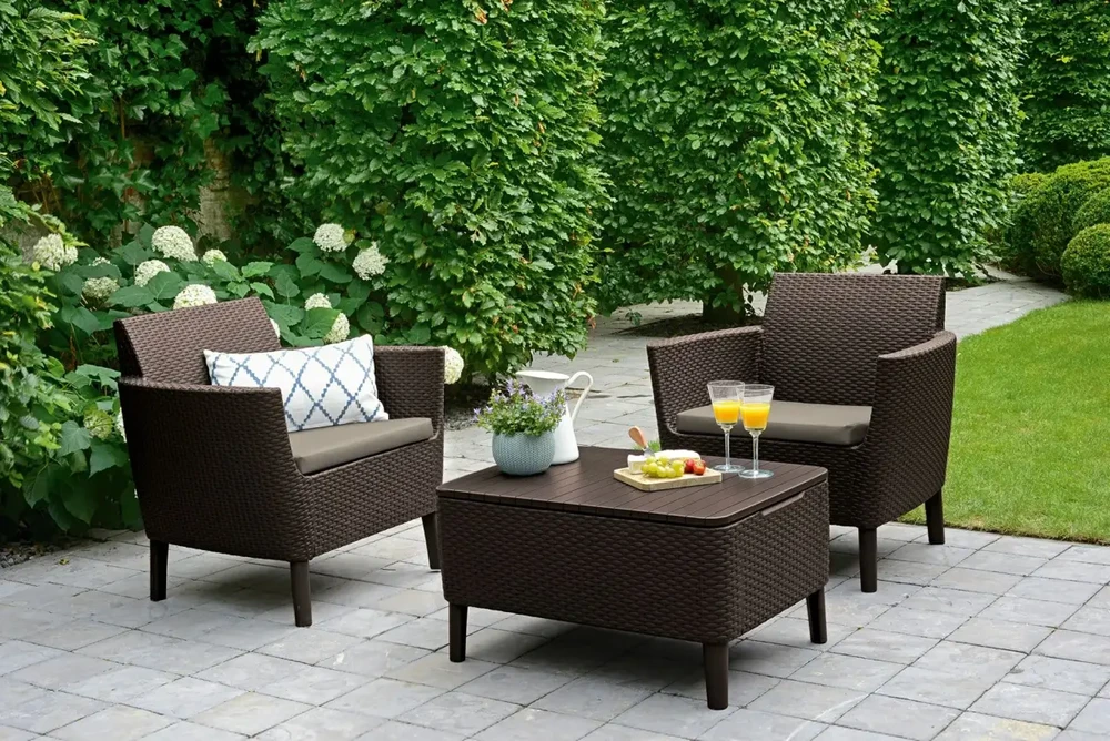 Lauko baldų komplektas Keter Sodo baldų komplektas Salemo Balcony Set ruda