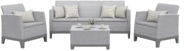 Keter Sodo baldų komplektas Scandi Forma 3 Seater Set light pilkas/dark steel pilkas