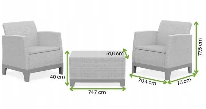 Keter Sodo baldų komplektas Scandi Forma Balcony Set pebble pilka/light beige