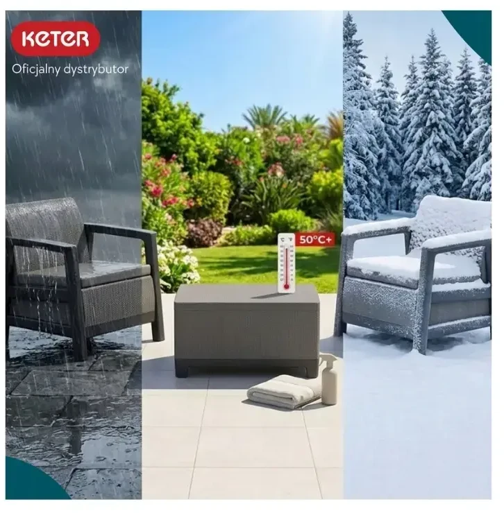 Keter Sodo baldų komplektas Scandi Linea Balcony Set pilka