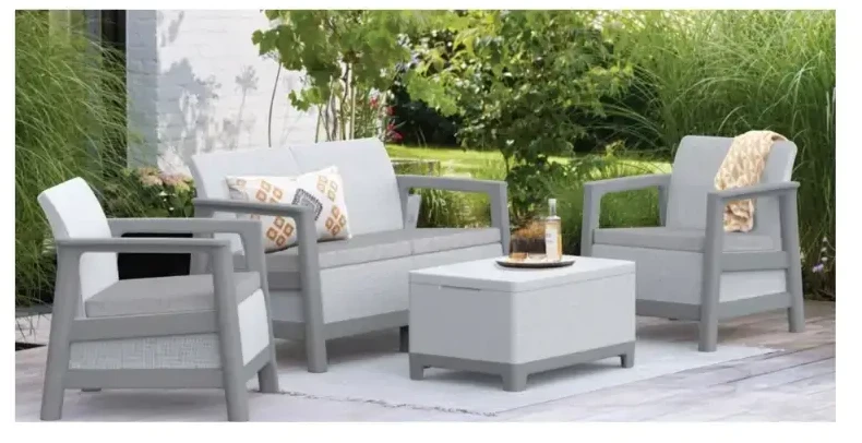 Keter Sodo baldų komplektas Scandi Linea 2 Seater Set light pilkas/dark steel pilkas