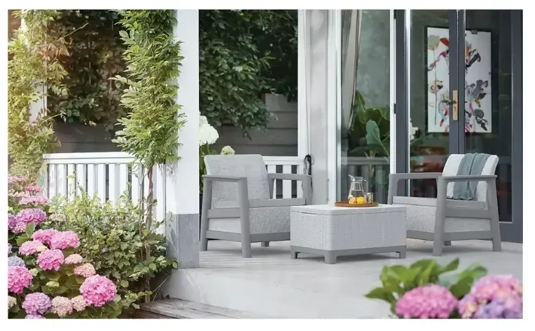 Keter Sodo baldų komplektas Scandi Linea Balcony Set light pilka/dark steel pilka