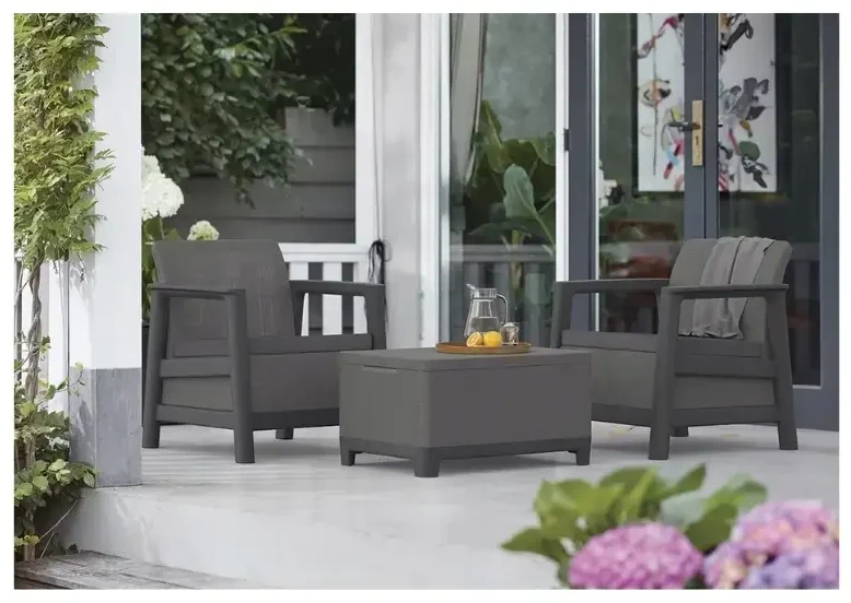 Keter Sodo baldų komplektas Scandi Linea Balcony Set pilka