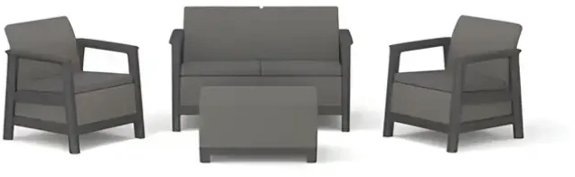 Lauko baldų komplektas Keter Sodo baldų komplektas Scandi Linea 2 Seater Set pilkas
