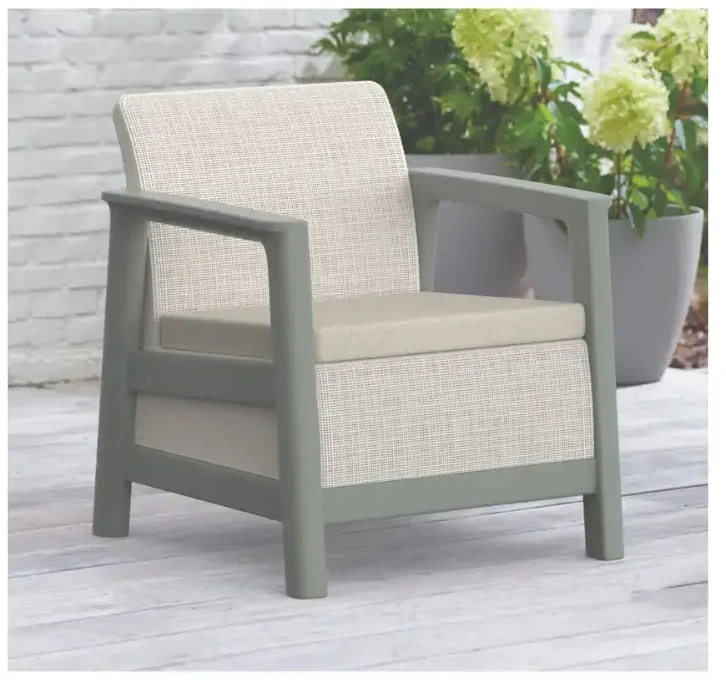 Keter Sodo baldų komplektas Scandi Linea Balcony Set pebble pilkas/sage žalias stone tone