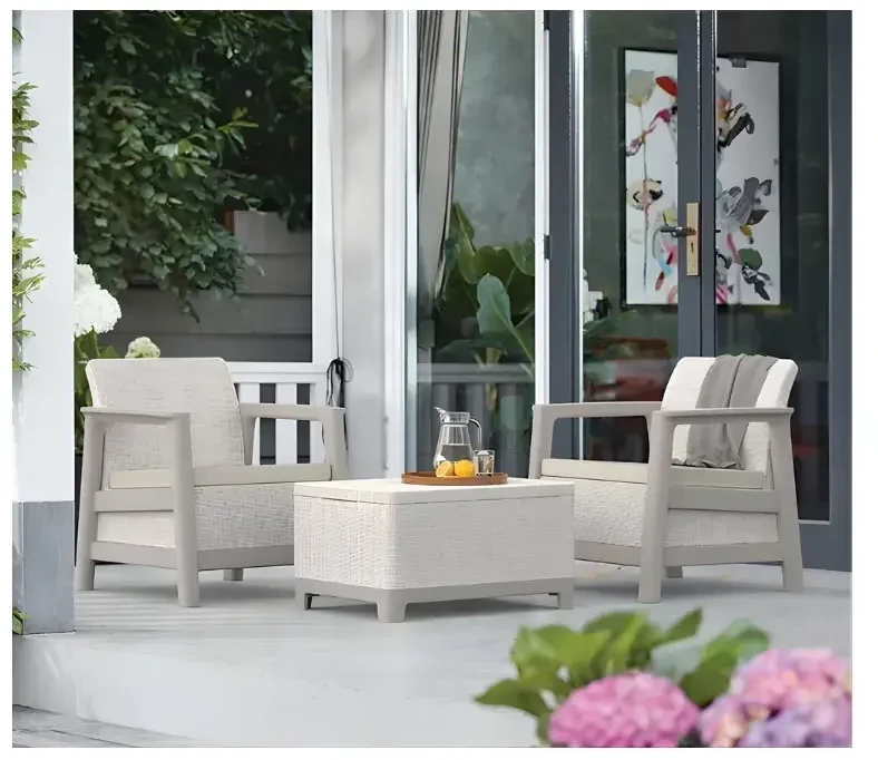 Keter Sodo baldų komplektas Scandi Linea Balcony Set pebble pilka/light beige