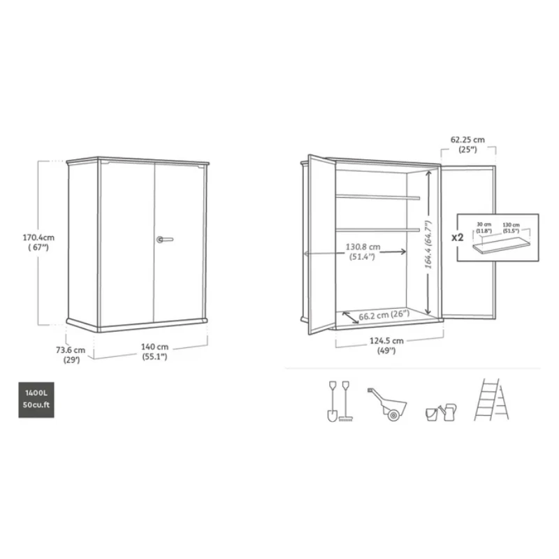 Keter Sodo namelis „Deco Vertical Shed“, šilto rudo atspalvio