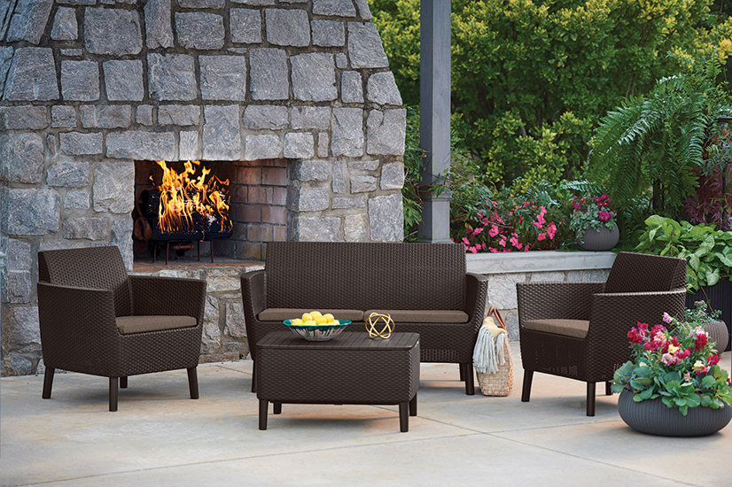 Keter Sodo sofa dviems Salemo 2 vietų sofa smėlio spalvos