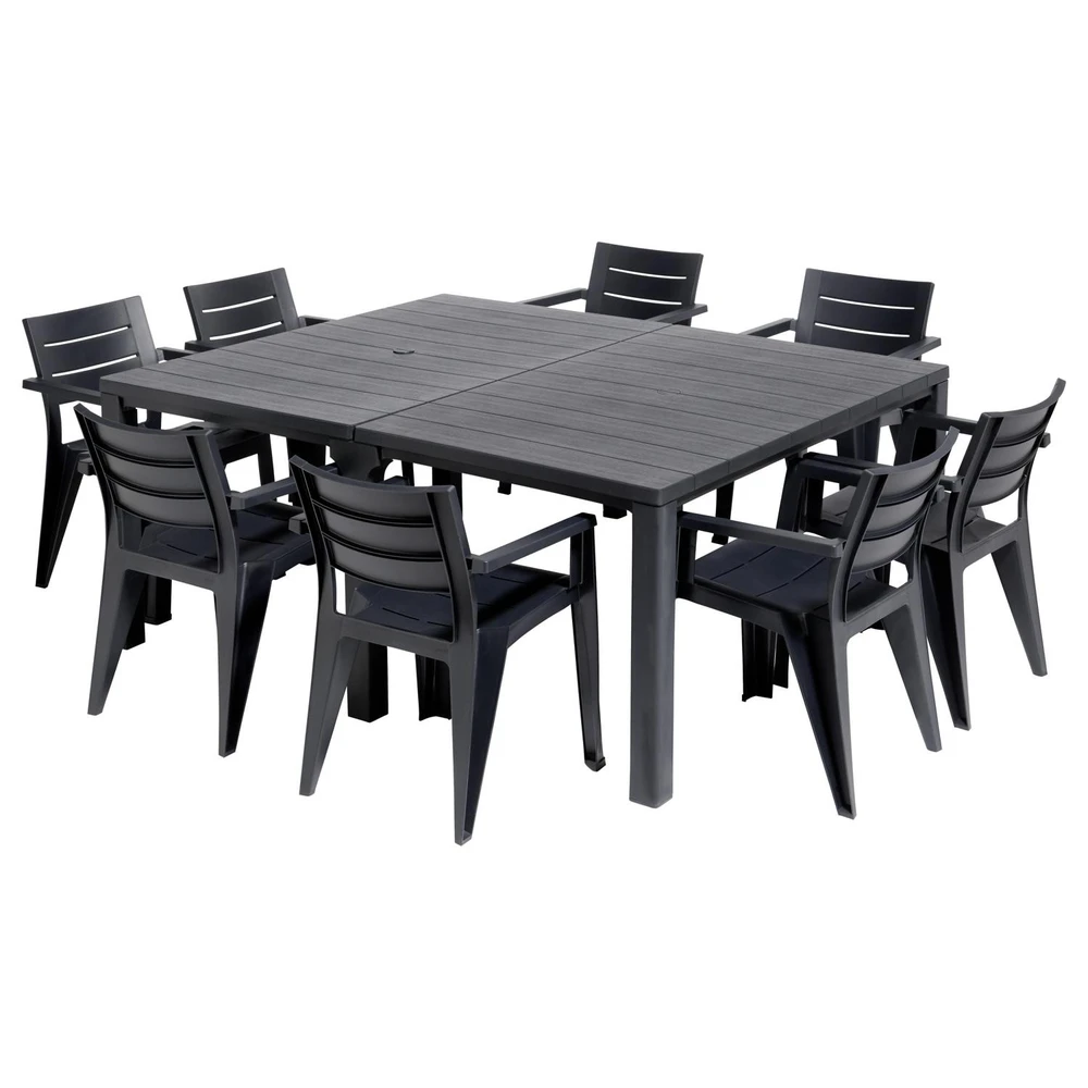 Keter Sodo stalas Julie Double Table, pilkas (2 konfigūracijos)