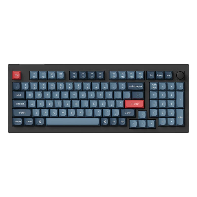 Keychron V5 Max QMK/VIA RGB Knob Raudona Switch Belaidė mechaninė klaviatūra (juodas)