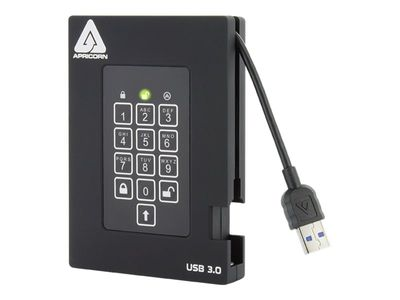 Kietasis diskas Dysk zewnętrzny HDD Apricorn Aegis Fortress 2TB Juodas (A25-3PL256-2000F)