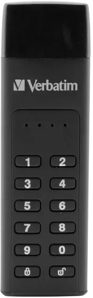 Kietasis diskas Išorinis diskas Verbatim klaviatūra Secure USB-C 3.2 Gen 1 128GB juodos spalvos 49432