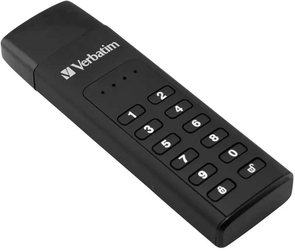 Kietasis diskas Išorinis diskas Verbatim klaviatūra Secure USB-C 3.2 Gen 1 128GB juodos spalvos 49432
