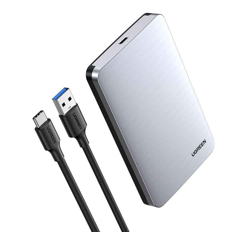 Ugreen CM300 70498 skyrius 2,5'' SATA 3.0 6Gbps kietasis diskas - pilka + USB-C - USB-A laidas 0,5 m