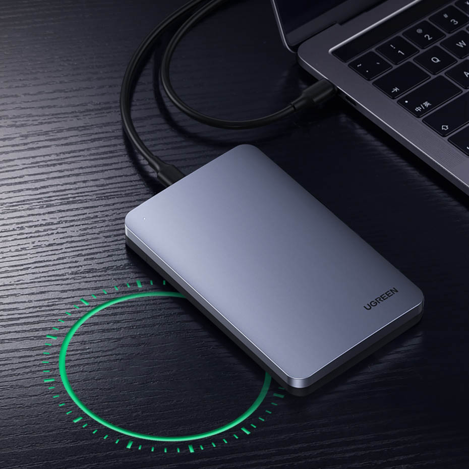 Ugreen CM300 70498 skyrius 2,5'' SATA 3.0 6Gbps kietasis diskas - pilka + USB-C - USB-A laidas 0,5 m