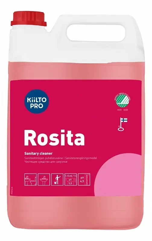 Multi Šarminis sanitarinis valiklis „Kiilto Rosita Nordic Ecolabel“ su kvapais, 5 l, raudonas, 5 l/dnk