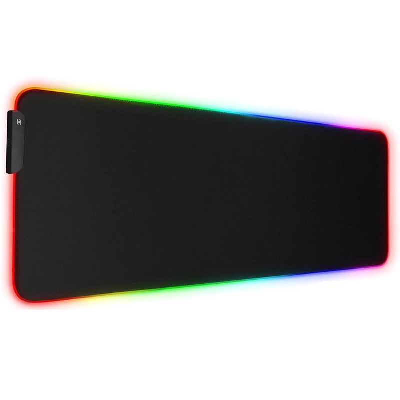 Riff RGB-01 guminis audinys žaidimų pelės kilimėlis su USB RGB spalvotu LED rėmeliu (80x30cm) juodas