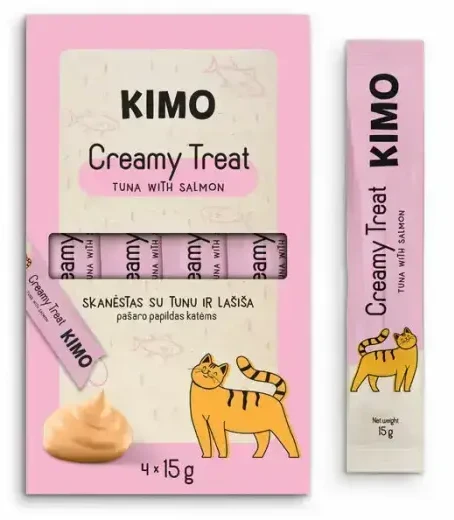 Kimo Cat skanėstas Creamy Tuna lašiša (4vnt*15g) 60g