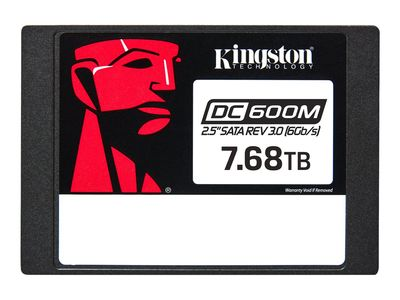 KINGSTON 7,68 TB DC600M 2,5 colio SATA3 mišraus naudojimo duomenų centro SSD, skirtas įmonių serveriams ir NAS (palaikomas „VMWare“)