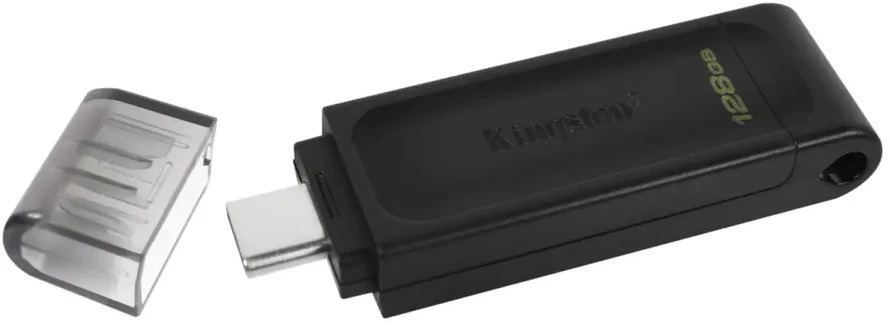 Kingston pendrive 128GB USB-C DT70 juoda