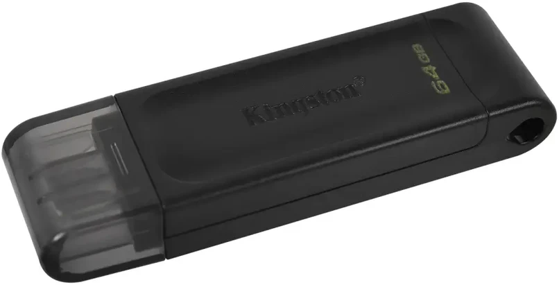 Kingston pendrive 64GB USB-C DT70 juoda