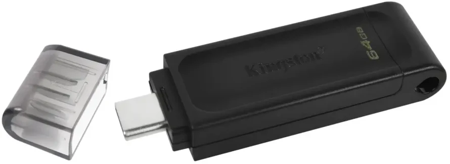 Kingston pendrive 64GB USB-C DT70 juoda