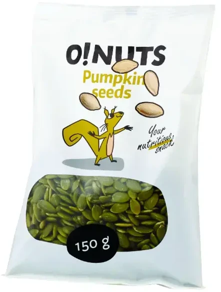 Lukštentos moliūgų sėklos O!NUTS, 150 g