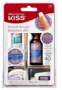 Kiss French Acrylic Sculpture Kit - akrilo prancūziško manikiūro rinkinys