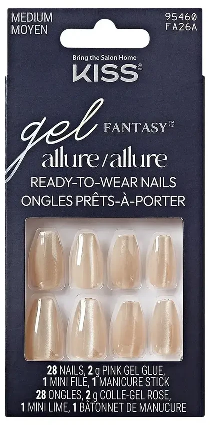 Kiss My Face KISS Geliniai nagai Gel Fantasy Allure (MoonBeam) 28 vnt.