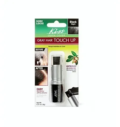 KISS (greito padengimo žilų plaukų korekcijos pieštukas) 6 g, Juodas