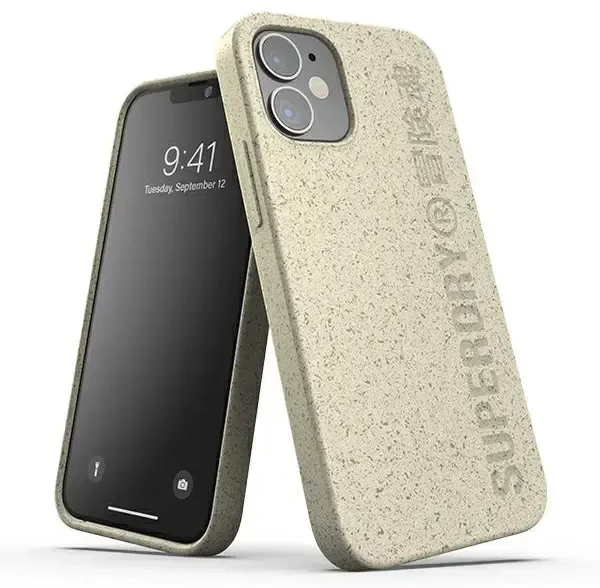 SuperDry Snap Apple iPhone 12 mini Compostable dėklas telefonui smėlio spalvos 42623