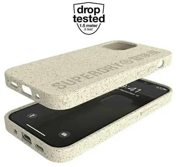 SuperDry Snap Apple iPhone 12 mini Compostable dėklas telefonui smėlio spalvos 42623